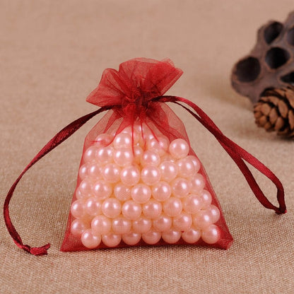 50Pcs Gift Organza Bag Jewelry Packaging Candy Wedding Party Goodie Packing Favors Cake Pouches Drawable Bags Present For Sweets