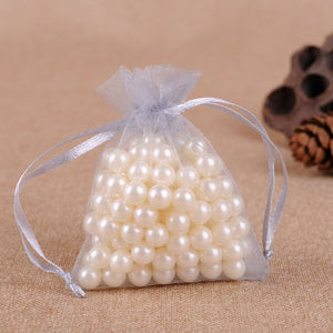 50Pcs Gift Organza Bag Jewelry Packaging Candy Wedding Party Goodie Packing Favors Cake Pouches Drawable Bags Present For Sweets