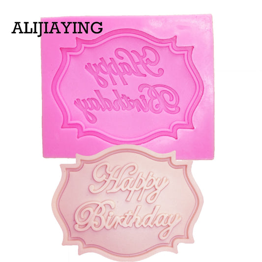 M0070 Happy Birthday Letter form silicone mold chocolate fondant cake decoration Tools cupcake mold