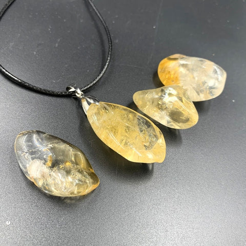 Natural irregular crystal Citrine pendant lemon quartz stone healing gemstone Divination spiritual meditation Jewelry Necklace
