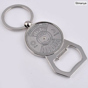 50 Years Super Perpetual Calendar Key Chain Bottle Opener Key Rings Astrology KeyChain Party Gift Key Holder Gift Jewelry