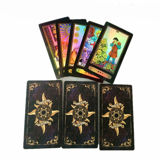 78 PCS/Set Holographic Board Game Shine Waite Tarot Cards Game  English Edition Tarot Board Game