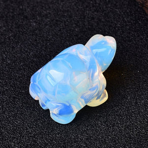 1PC Natural Crystal Rose Quartz Tortoise Amethyst Opal Animals Healing Stone Home Decor Fish Tank Crafts Small Decoration
