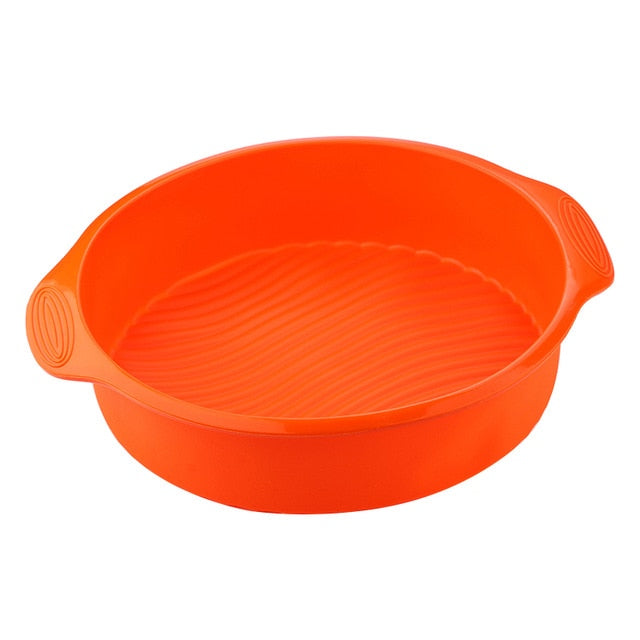 Silicone Round Food Grade Non Stick Cake Bakeware 3D Cake Mold Baking Tool Loaf Bread Tray Birthday Cake Dessert Pan Tools