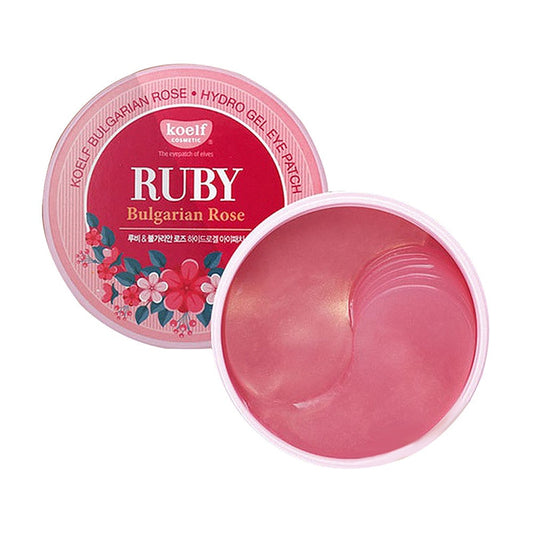 Korea Cosmetic KOELF Ruby & Bulgarian Rose Hydro Gel Eye Mask Patch 60pcs Moisturizes Twinkling Skin Eye Mask PETITFEE Sub-brand