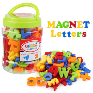 Coogam Magnetic Letters Numbers Alphabet Fridge Magnets Plastic ABC 123 Spelling Counting Educational Toy Set for Preschool Kids