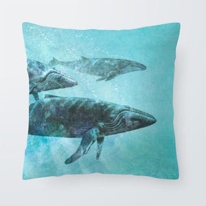 Nautical Ocean Cushion Killer Whale Creativity Pillow Case Blue Seahorse Modern Living Room For Sofa Throw Pillow 45X45Cm Velvet