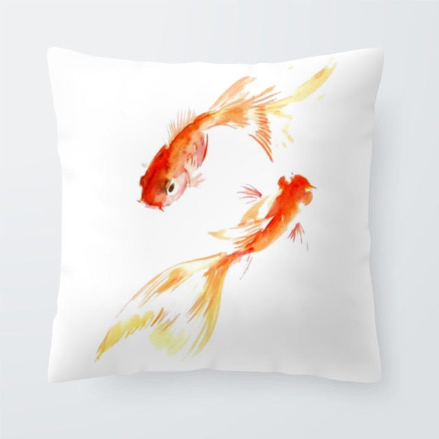 Nautical Ocean Cushion Killer Whale Creativity Pillow Case Blue Seahorse Modern Living Room For Sofa Throw Pillow 45X45Cm Velvet