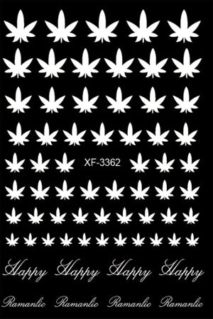 2020 Canada DIY Nail Art 3D Adhesive Nail Stickers Pot Weed Leaf Nails Decal on Nails Salon Manicure Decoration Acrylic Designs