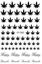 2020 Canada DIY Nail Art 3D Adhesive Nail Stickers Pot Weed Leaf Nails Decal on Nails Salon Manicure Decoration Acrylic Designs