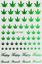 2020 Canada DIY Nail Art 3D Adhesive Nail Stickers Pot Weed Leaf Nails Decal on Nails Salon Manicure Decoration Acrylic Designs