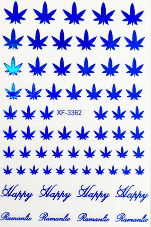 2020 Canada DIY Nail Art 3D Adhesive Nail Stickers Pot Weed Leaf Nails Decal on Nails Salon Manicure Decoration Acrylic Designs