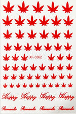 2020 Canada DIY Nail Art 3D Adhesive Nail Stickers Pot Weed Leaf Nails Decal on Nails Salon Manicure Decoration Acrylic Designs