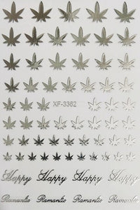 2020 Canada DIY Nail Art 3D Adhesive Nail Stickers Pot Weed Leaf Nails Decal on Nails Salon Manicure Decoration Acrylic Designs