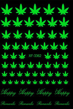 2020 Canada DIY Nail Art 3D Adhesive Nail Stickers Pot Weed Leaf Nails Decal on Nails Salon Manicure Decoration Acrylic Designs