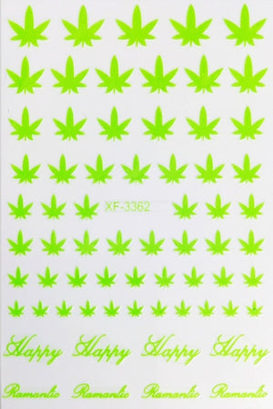 2020 Canada DIY Nail Art 3D Adhesive Nail Stickers Pot Weed Leaf Nails Decal on Nails Salon Manicure Decoration Acrylic Designs