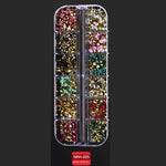1 Box Nail Art Decorations Nail Rhinestones Mixed Colors AB Crystal Strass 3D Charm Gems DIY Rivet Nails Manicure Accessories