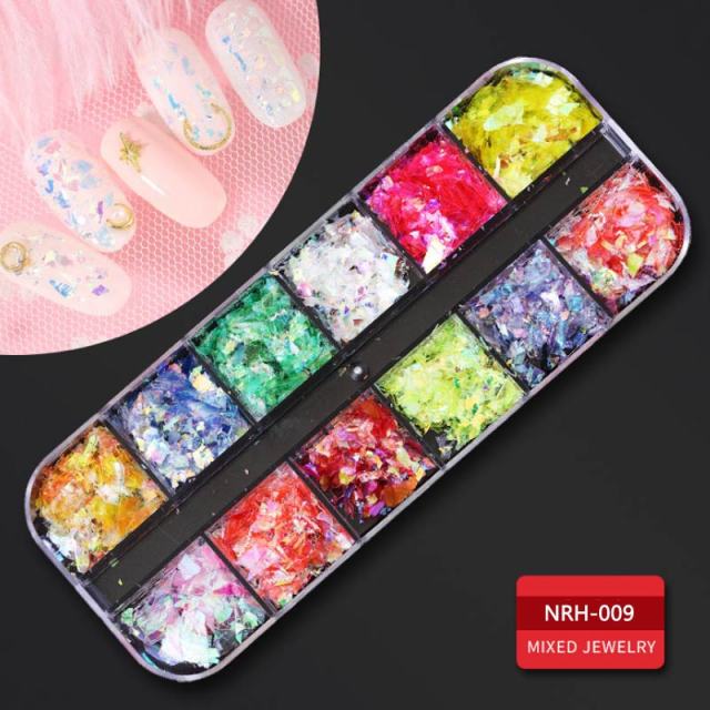 1 Box Nail Art Decorations Nail Rhinestones Mixed Colors AB Crystal Strass 3D Charm Gems DIY Rivet Nails Manicure Accessories