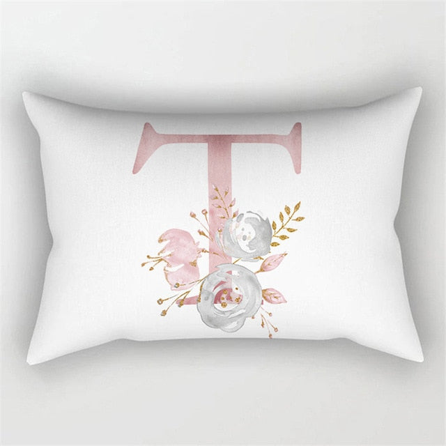 Pink Letter Cushion Cover 30x50 Polyester Pillowcase Sofa Cushions Decorative Throw Pillows Cover Home Decoration Pillowcover