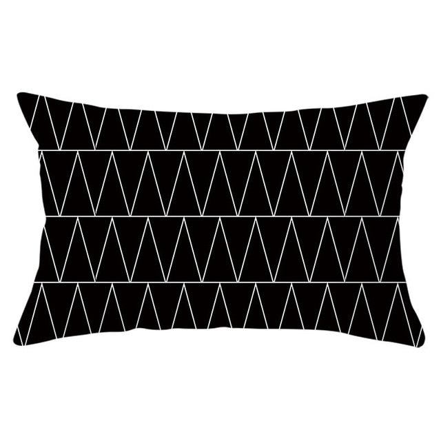 Geometry Cushion Cover 30x50 Polyester Pillowcase Decorative Sofa Cushions Pillowcover Home Decor Black Yellow Pillow Cases