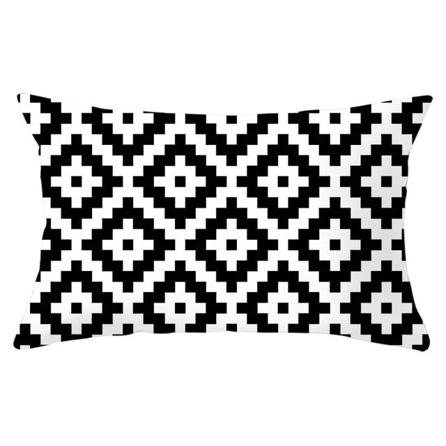 Geometry Cushion Cover 30x50 Polyester Pillowcase Decorative Sofa Cushions Pillowcover Home Decor Black Yellow Pillow Cases