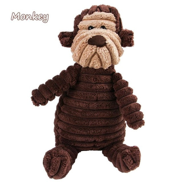 Corduroy Dog Toys for Small Large Dogs Animal Shape Plush Pet Puppy Squeaky Chew Bite Resistant Toy Pets Accessories Supplies