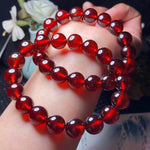 Natural Orange Red Garnet Gemstone Bracelets For Women Men 7mm 8mm 9mm 10mm Stretch Crystal Round Bead Bracelet AAAAA
