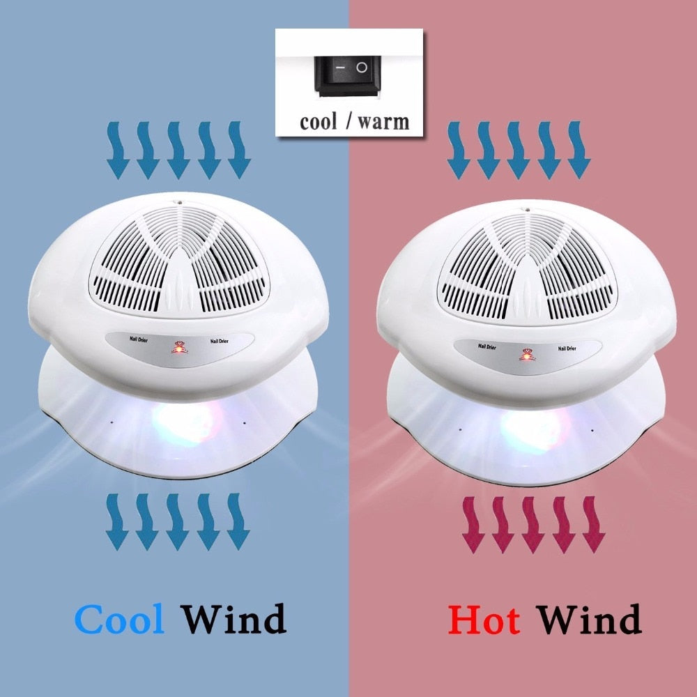 Makartt Air Nail Dryer for Both Hands and Feet 400W Nail Fan Blow Dryer for Regular Nails Polish Automatic Sensor Warm Cool