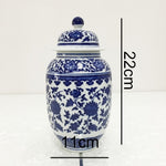 New Ceramic Tea Pot Blue and White Porcelain Decoration of Tea Coffee Beans Sealed Storage Tank Classical Household Storage Tank