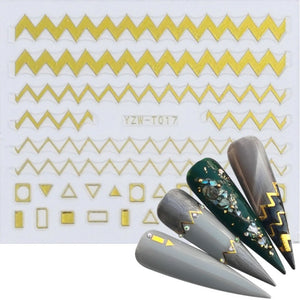 LCJ 1pc 3D Stickers For Nails Letter Leaf Flower Slider Nail Art Manicure Adhesive Tips Decals DIY Polish Decoration