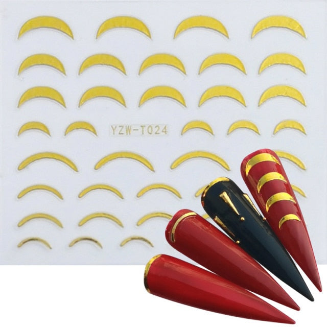LCJ 1pc 3D Stickers For Nails Letter Leaf Flower Slider Nail Art Manicure Adhesive Tips Decals DIY Polish Decoration