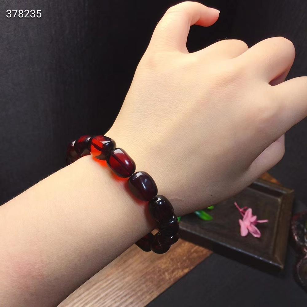 Genuine Natural Blood Red Amber Bracelet 10x8mm Women Stretch Stretch Oval Beads Bracelet Jewelry AAAAA
