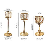 PEANDIM Wedding Gold Candle Holders Table Centerpieces Candelabra Party Candlesticks Decoration K9 Crystal Candle Lantern