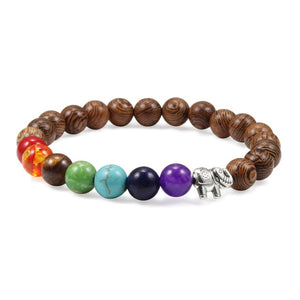 7 Chakra Bracelet Natural Lava Stone Wooden Bead Pendant Bracelets Bangles Buddha Prayer Healing Balance Charm Yoga Jewelry Gift