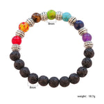 7 Chakra Healing Beaded Bracelet Natural Lava Stone Tiger Eye Beads Bracelet 8MM For Women Men Fashion Yoga Jewelry Dropshipping