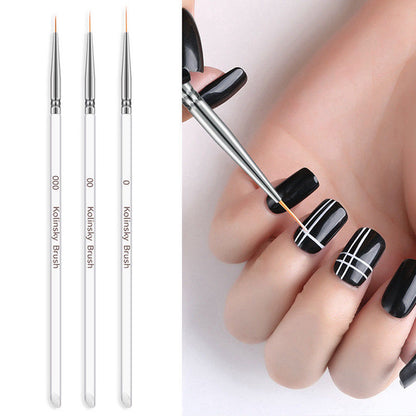 3 Pcs Nail Art Tools Varnish Uv Gel Polish Dotting Tools Rhinestone Picker Manicure Drawing Painting Pen Nail Markers Pencil Kit