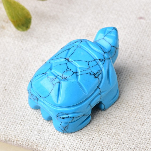 1PC Natural Crystal Rose Quartz Tortoise Amethyst Opal Animals Healing Stone Home Decor Fish Tank Crafts Small Decoration