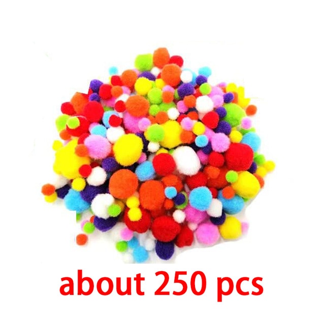 500pcs Plush Stems Balls Eyes DIY Art Craft Toys Plush Stick Pompoms Rainbow Colors Shilly-Stick Educational Creativity for Kids