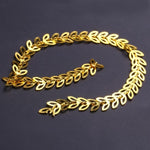 100 Yard Gold Silver Aircraft Leaf Chain Hollow 3D Metal Alloy Punk Nail Art Decorations Studs Jewelry Accessory Supplies TOP