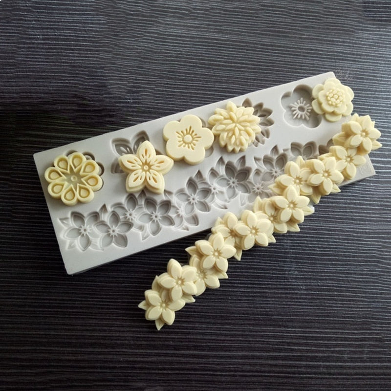 Flowers A Variety of Fondant Silicone Mold DIY Cake Circumference Mold Soft Candy Mold