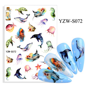 1 Sheet Water Decal Nail Art Decorations Nail Sticker Tattoo Full Cover Beauty David Decals Manicure Supplies Accessorie