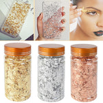 1 bottle Decorative Gold Leaf Flakes 3g Gold Silver Confetti DIY Nail Art Painting Material Decorating Foil Paper Party Supplies