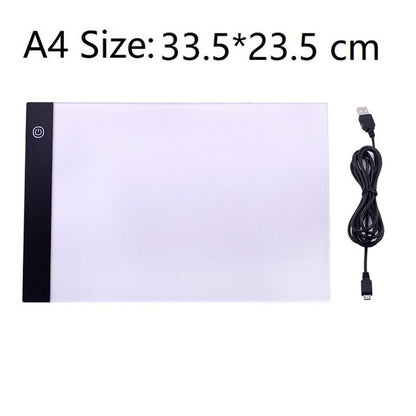 Creative Toy A4 Size 3 Level Dimmable Copy Board Kids Tablet Sketching Practice Drawing Board LED Light Pad for Diamond Painting