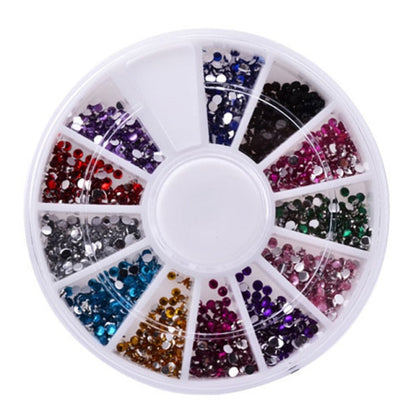 12 Grids/set Flat-back AB Crystal Nail Rhinestones 3D Glitter Diamond Nail Art Decorations Gems Stones for Manicure Design