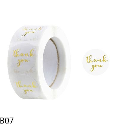 500pcs Thank You Stickers 1inch Round Gift Seal Label Sticker Diary Stationery Stickers For Wedding Party Decor Handmade Sticker