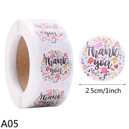 500pcs Thank You Stickers 1inch Round Gift Seal Label Sticker Diary Stationery Stickers For Wedding Party Decor Handmade Sticker