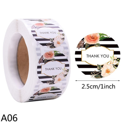 500pcs Thank You Stickers 1inch Round Gift Seal Label Sticker Diary Stationery Stickers For Wedding Party Decor Handmade Sticker