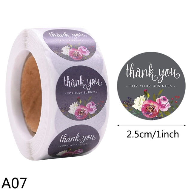 500pcs Thank You Stickers 1inch Round Gift Seal Label Sticker Diary Stationery Stickers For Wedding Party Decor Handmade Sticker