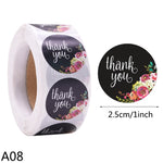 500pcs Thank You Stickers 1inch Round Gift Seal Label Sticker Diary Stationery Stickers For Wedding Party Decor Handmade Sticker