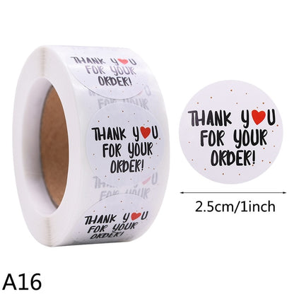 500pcs Thank You Stickers 1inch Round Gift Seal Label Sticker Diary Stationery Stickers For Wedding Party Decor Handmade Sticker